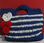 Bolsa de Crochê - Cor Azul Marinho Branco - Foto 3