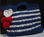Bolsa de Crochê - Cor Azul Marinho Branco - Foto 4