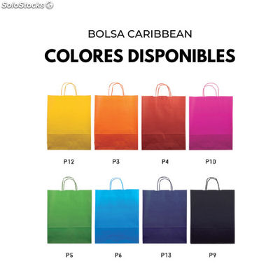 Bolsa de papel de colores Caribbean 22x23x9 cm - Foto 2