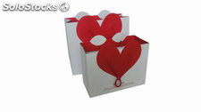 Bolsa de papel impresa de corazones rojas Bolsa de la compra bolsa de regalo