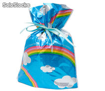 Bolsa de regalo celebration, globos, arcoiris, notas musicales, estrellas