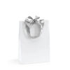 Bolsa de regalo papel charol con lazos (12 x 16 x 7 cm) - Blanca