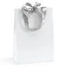 Bolsa de regalo papel charol con lazos (19 x 27 x 10 cm) - Blanca