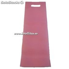 Bolsa de textil (non woven) rosa claro para vino (medidas 32 x 13 cm -)