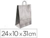 Bolsa kraft q-connect plata asa retorcida 240X100X310 mm