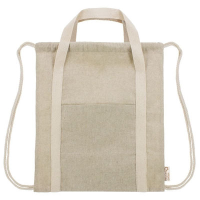 Bolsa mochila de algodón reciclado, doble asa - Foto 3