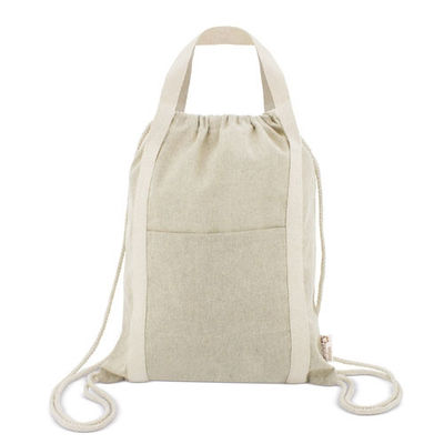 Bolsa mochila de algodón reciclado, doble asa