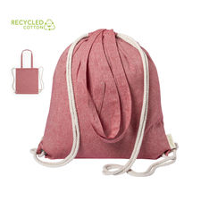 Bolsa mochila de cuerdas, en algodón reciclado de 140GR