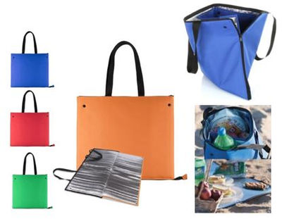 Bolsa nevera convertible en manta para picnic