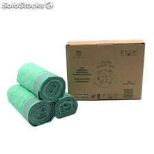 Bolsas Basura 20 L - 100% Compostables y Biodegradables con Cordón de Autocierre