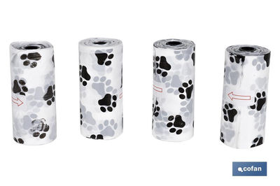 Bolsas de Basura para excrementos de perros | 4 rollos de15 bolsas | Medidas: