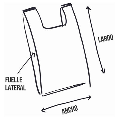 Bolsas de plástico con asas (tipo camiseta) | 40 x 60 cm | blanco | 200 uds - Foto 2