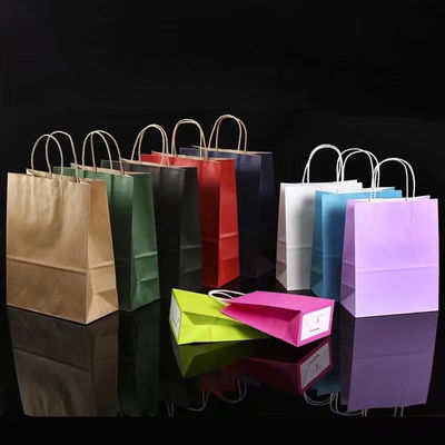 Bolsas de regalo de colores con asas bolsa papel de envasado bolsas de la compra