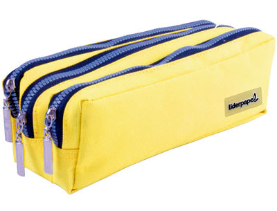 Bolso escolar liderpapel portatodo rectangular 3 bolsillos amarillo pastel - Foto 2
