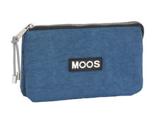 Bolso escolar safta moos capsula jeans neceser triple + 2 compartimentos