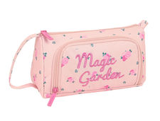 Bolso escolar safta portatodo con bolsillo desplegable lleno magic garden