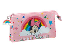 Bolso escolar safta portatodo minnie mouse &quot;rainbow&quot; triple 220X30X120 mm