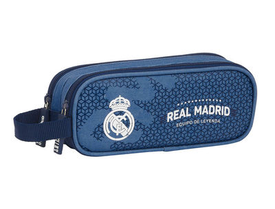 Estuche doble del Real Madrid con bolsillo auxiliar