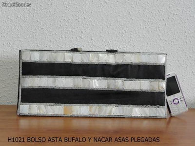 Bolso Exclusivo Nacar y Asta de Bufalo Colores Blanco Negro ideal Fiesta - Foto 2