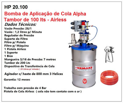 Bomba de Cola Airless - modelo Alpha de 100 Lts - Foto 2