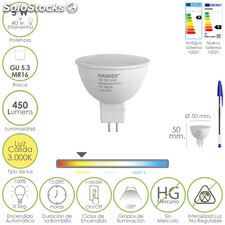 Bombilla Led Dicroica Rosca GU 5.3 / MR16. 5 Watt. Equivale A 40 Watt. 405