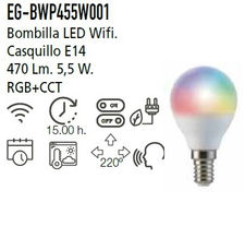 Bombilla wifi P45 5W 470LM rgb+cct energeeks eg-BWP455W001