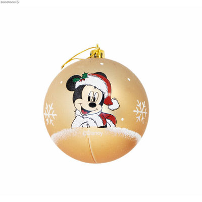 Bombka świąteczna Mickey Mouse Happy smiles Złoty 10 Sztuk Plastikowy ( 6 cm)