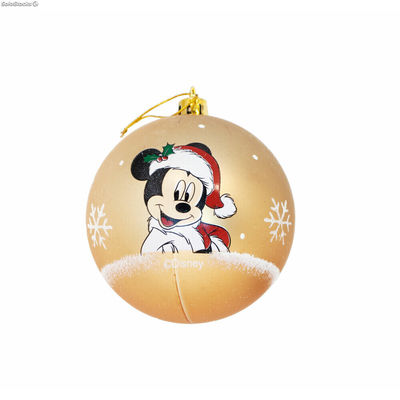 Bombka świąteczna Mickey Mouse Happy smiles Złoty 6 Sztuk Plastikowy ( 8 cm)