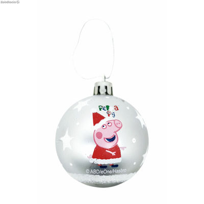 Bombka świąteczna Peppa Pig Cosy corner Srebrzysty 10 Sztuk Plastikowy ( 6 cm)