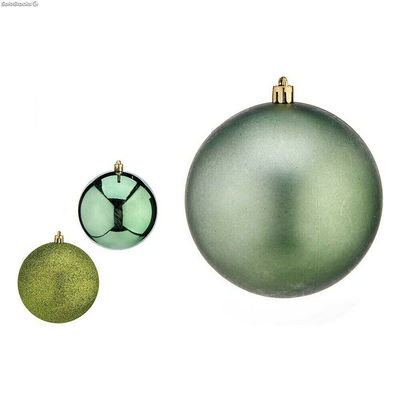 Bombki świąteczne 10 cm 6 Sztuk Kolor Zielony Plastikowy