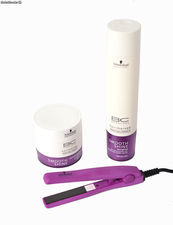 Bonacure pack smooth shine + plancha mini indicados para cabello encrespado,