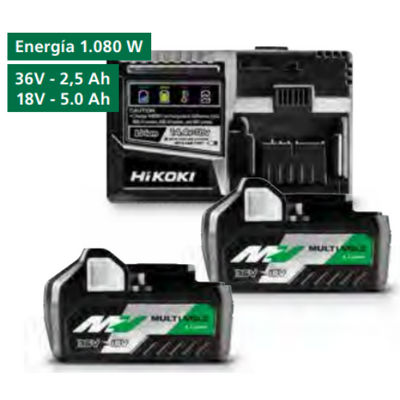 Booster pack baterías + cargador hikoki UC18YSL2WEZ - Foto 2