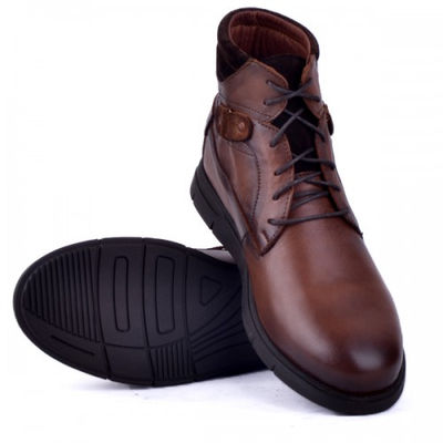Boots pour homme 100% cuir tabac - Photo 2