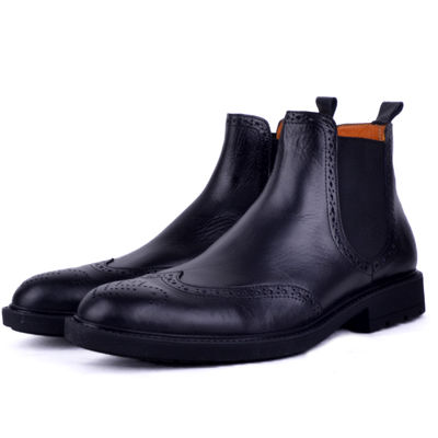 Boots pour homme extra confortable en cuir noir