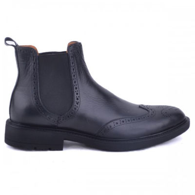 Boots pour homme extra confortable en cuir noir - Photo 2