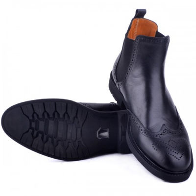 Boots pour homme extra confortable en cuir noir - Photo 3