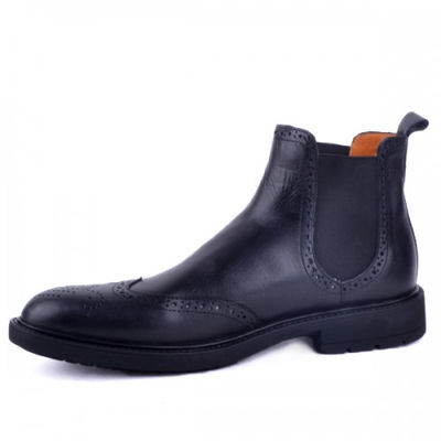 Boots pour homme extra confortable en cuir noir - Photo 4