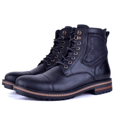 Boots pour homme tendance en cuir noir