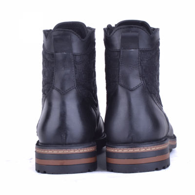 Boots pour homme tendance en cuir noir - Photo 4