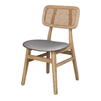 BORIS GRIS Cadeira de madeira com assento estofado