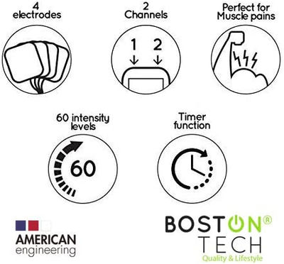 Boston Tech TENS/EMS/Massaggi, schermo LCD con unità di elettroterapia - Foto 3