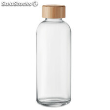 Botella 650 ml tapa de bambú transparente MIMO6426-22