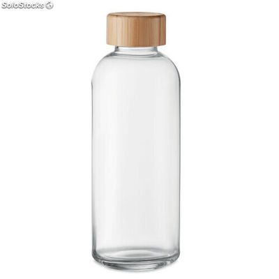 Botella 650 ml tapa de bambú transparente MIMO6426-22