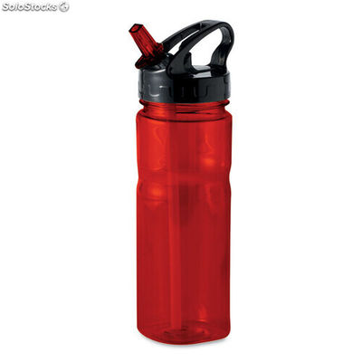 Botella con pajita rojo transparente MIMO8308-25