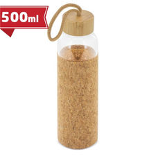 Botella cristal con funda de corcho