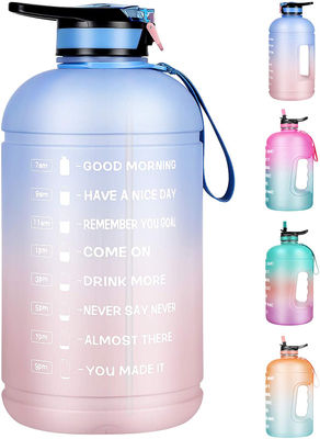 Botella de agua 128 oz 1 galón con pajita y marcador de tiempo BPA a prueba de f - Foto 3