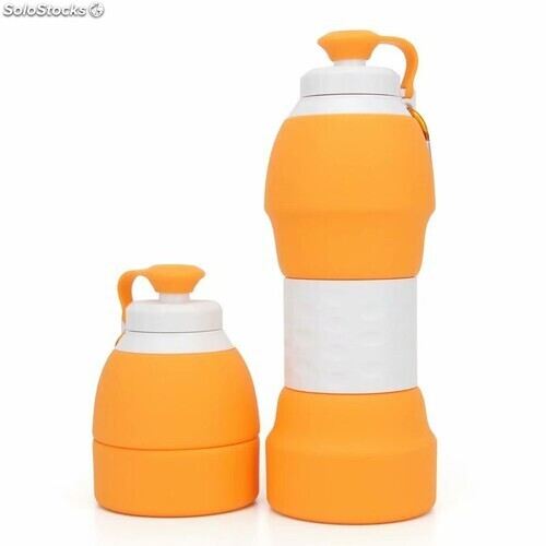 Botella de agua plegable (naranja) - Reutilizable, sin BPA, silicona,  plegable, portátil ya prueba de fugas, botellas de agua para viajes,  gimnasio