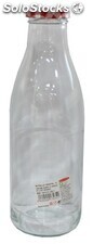 Botella de cristal leche zumo o agua 1 litro