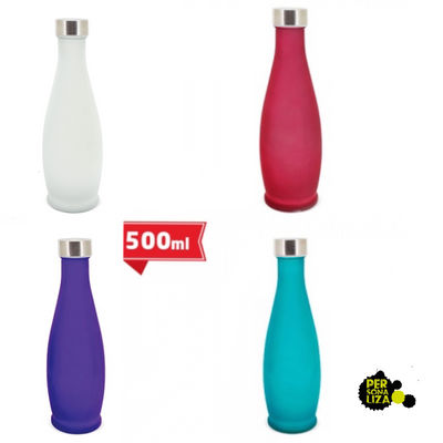 Botella de Cristal Moderna colores 500 ml
