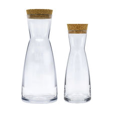 Botella de cristal ZETA con tapón de corcho y boca ancha